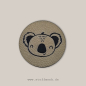 Preview: Label - KOALA Tierkopf RUND - ca. 4 cm Durchmesser - Kunstleder ++ Farbauswahl ++