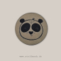 Preview: Label - PANDA Tierkopf RUND - ca. 4 cm Durchmesser - Kunstleder ++ Farbauswahl ++