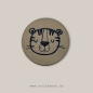 Preview: Label - TIGER Tierkopf RUND - ca. 4 cm Durchmesser - Kunstleder ++ Farbauswahl ++