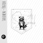 Preview: Taschen Patch - Konfetti - "Racoon"