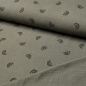 Preview: Musselin Double Gauze Regenbogen - Armygrün