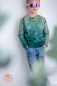 Preview: Ep - EINZEL Panel - " BEIGE/PETROL -Raptor in Petrol " - Bio Jersey