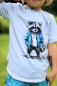 Preview: Ep - Panel Racoon #hellgrau/blau MINI KONFETTI - Bio Jersey