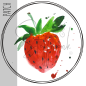 Preview: Patch / Aufnäher  - Aquarell Erdbeere - Größe wählbar -