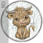 Preview: Patch / Aufnäher  - Aquarell Baby Rind - Größe wählbar -