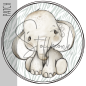 Preview: Patch / Aufnäher  - Aquarell Baby Elefant - Größe wählbar -
