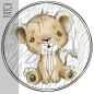 Preview: Patch / Aufnäher  - Aquarell Baby Löwe - Größe wählbar -