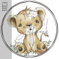 Preview: Patch / Aufnäher  - Aquarell Baby Löwe Blumen - Größe wählbar -
