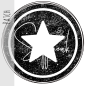 Preview: Patch / Aufnäher  - Grunge Stern - Weiß