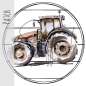 Preview: Patch / Aufnäher  - Traktor Braun - Stripes white