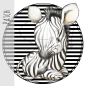 Preview: Patch / Aufnäher  - Streifen schwarz weiß - Zebra