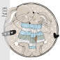 Preview: Patch / Aufnäher  - "Together" - Beige Herzen - Rund