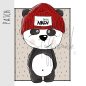 Preview: Patch / Aufnäher  - Panda Lou - Beige - Hochkant