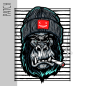 Preview: Patch / Aufnäher  - Gorilla Streifen - Hochkant