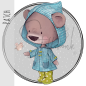 Preview: Patch / Aufnäher  - Regenbär - GRAU