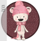 Preview: Patch / Aufnäher  - Weißer Bär stehend - BEERE Hintergrund