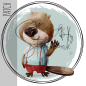 Preview: Patch / Aufnäher  - Bieber Hey - helles Blau