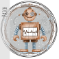 Preview: Patch / Aufnäher  - Roboter 1 - Grau -