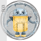 Preview: Patch / Aufnäher  - Roboter 2 - Grau -