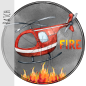 Preview: Patch / Aufnäher  - "Feurerwehrhubschrauber" mit Flammen