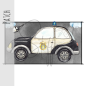 Preview: Patch / Aufnäher  - "Polizeiauto + Hubschrauber" - grau - eckig
