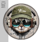 Preview: Patch / Aufnäher  - "Cool Cat" - Hintergrund beige