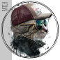 Preview: Patch / Aufnäher  - "Katze mit Cap" - Farbig