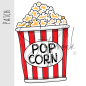 Preview: Patch / Aufnäher  - Popcorn - Hochkant