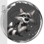 Preview: Patch / Aufnäher  - Waschbär - Dunkelgrau