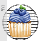 Preview: Patch / Aufnäher  - Heidelbeermuffin