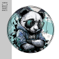 Preview: Patch / Aufnäher  - Cool Panda - Painted