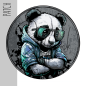Preview: Patch / Aufnäher  - Cool Panda - Grau