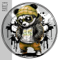 Preview: Patch / Aufnäher  - Panda Fred - Grau
