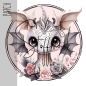 Preview: Patch / Aufnäher  - "Niedlicher Drache - rosa" - Rund