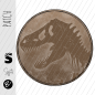 Preview: Patch / Aufnäher  - T-Rex braun - Button
