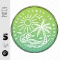 Preview: Patch / Aufnäher  - Strand (Lines) - #grün - Button