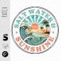 Preview: Patch / Aufnäher  - " SALTWATER AND SUNSHINE"  - Button