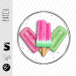 Preview: Patch / Aufnäher  - " 3x Eis " - Konfetti Button