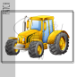 Preview: Patch / Aufnäher  - Traktor gelb Rechteck - Größe wählbar -