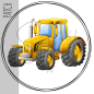 Preview: Patch / Aufnäher  - Traktor gelb Kreis - Größe wählbar -