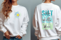Preview: Bügelbild Set - Front & Back - "SALT water ..... - Petrol/Lime"