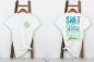 Preview: Bügelbild Set - Front & Back - "SALT water ..... - Petrol/Lime"