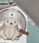 Preview: Patch / Aufnäher  - "Coole Socke" - Grau Punkte - Rund