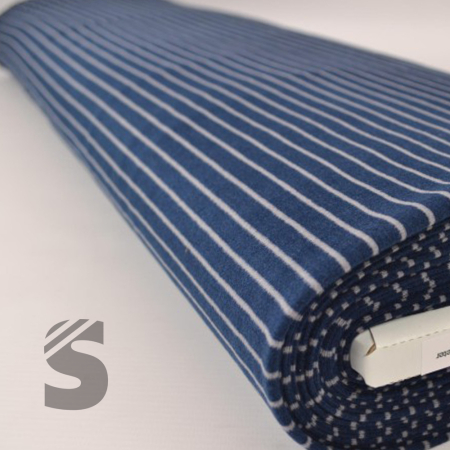 Kuschel Jersey - Streifen - # dunkelblau/hellgrau