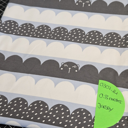 0307-14 - 0,8 Meter Wolken Bären hellblau - Jersey (Non EP) - *anstatt 11,12€ -- nur 7 €*