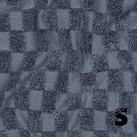 Frottee Jersey Stoff - Karos #blau