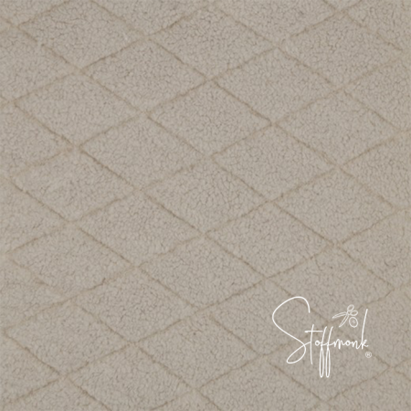 Teddy Stoff - Rautenmuster - beige