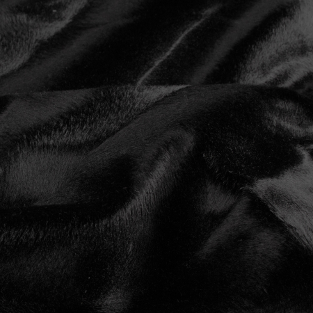 Velours Stoff Uni / Plüsch - # Schwarz - leichte Wellenoptik