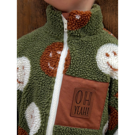 Teddy Stoff - Smilies - Armygrün