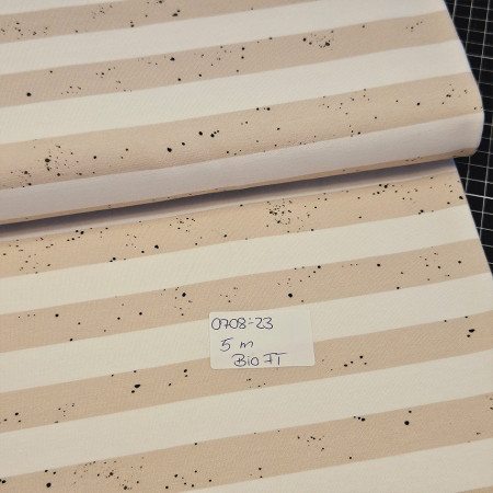 0708-23 / Konfetti Stripes #beige - Bio French Terry